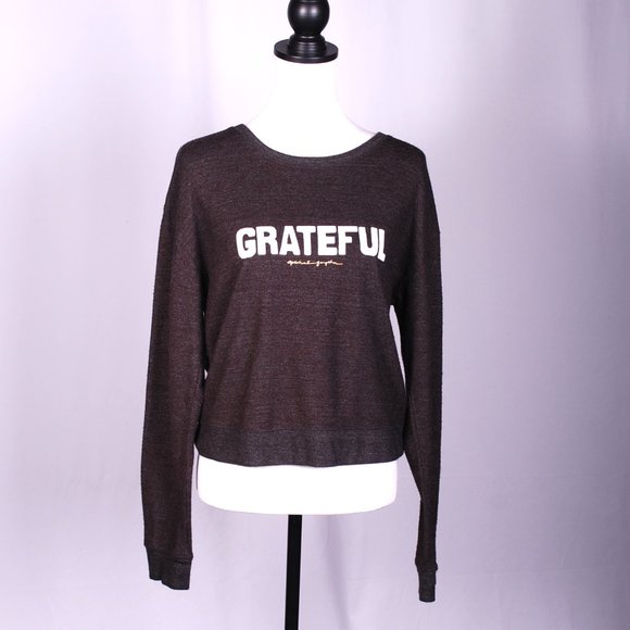 GUC Spiritual Gangster "Grateful" Cropped Sweatshirt, Sz - Lg - Picture 2 of 8